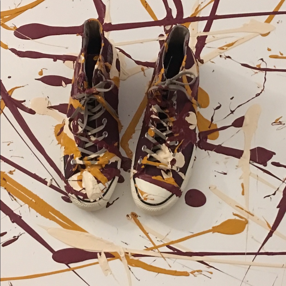 11.5 men’s Converse high tops with custom art